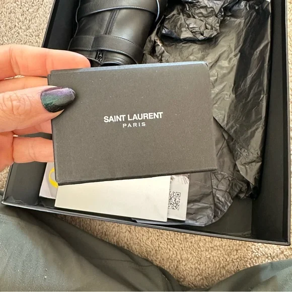 Saint Laurent Cherry Moto Boots